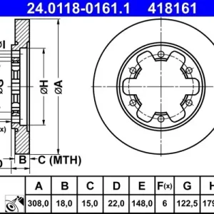 Cena promocyjna Tarcza hamulcowa ATE 24.0118-0161.1