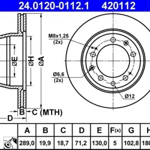 Cena promocyjna Tarcza hamulcowa ATE 24.0120-0112.1