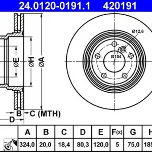 Cena promocyjna Tarcza hamulcowa ATE 24.0120-0191.1