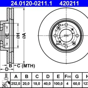 Bestseller Tarcza hamulcowa ATE 24.0120-0211.1