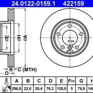 Zamów dziś Tarcza hamulcowa ATE 24.0122-0159.1