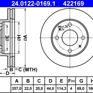 Zamów dziś Tarcza hamulcowa ATE 24.0122-0169.1