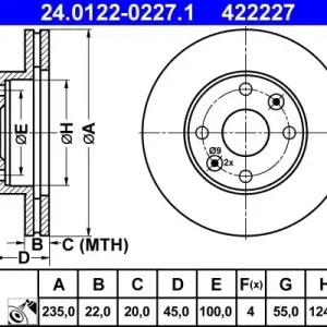 Bestseller Tarcza hamulcowa ATE 24.0122-0227.1