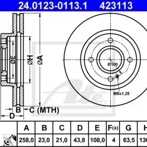 Zamów dziś Tarcza hamulcowa ATE 24.0123-0113.1