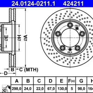 Cena promocyjna Tarcza hamulcowa ATE 24.0124-0211.1