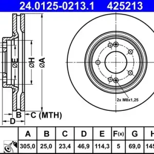 Bezpieczna płatność Tarcza hamulcowa ATE 24.0125-0213.1
