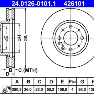 Bezpieczne zakupy Tarcza hamulcowa ATE 24.0126-0101.1