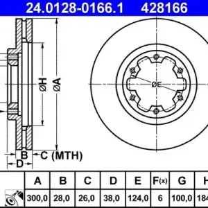 Bestseller Tarcza hamulcowa ATE 24.0128-0166.1