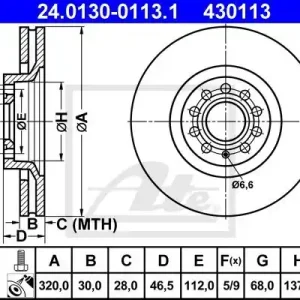 Bezpieczne zakupy Tarcza hamulcowa ATE 24.0130-0113.1