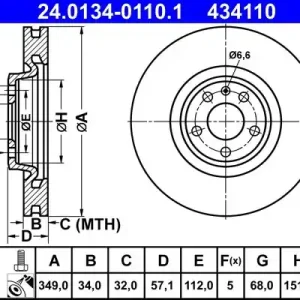 Bestseller Tarcza hamulcowa ATE 24.0134-0110.1