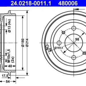 Bęben hamulcowy ATE 24.0218-0011.1 Dodaj do koszyka
