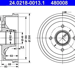 Bęben hamulcowy ATE 24.0218-0013.1 Bezpieczna płatność