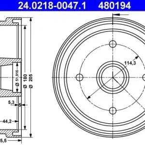 Bęben hamulcowy ATE 24.0218-0047.1 Super okazja