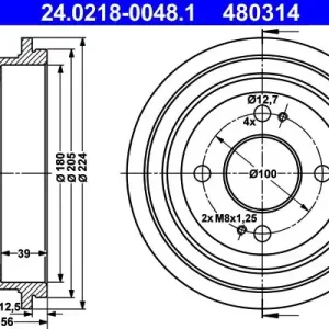 Bęben hamulcowy ATE 24.0218-0048.1 Kup teraz