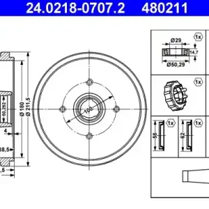 Bęben hamulcowy ATE 24.0218-0707.2 Zniżka
