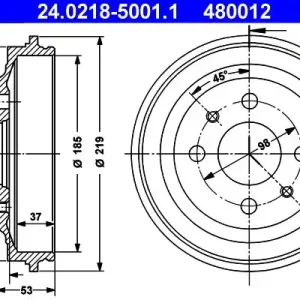Bęben hamulcowy ATE 24.0218-5001.1 Ekspresowa dostawa