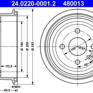 Bęben hamulcowy ATE 24.0220-0001.2 Nowość