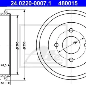 Bęben hamulcowy ATE 24.0220-0007.1 Bezpieczne zakupy