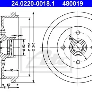 Bęben hamulcowy ATE 24.0220-0018.1 Niska cena
