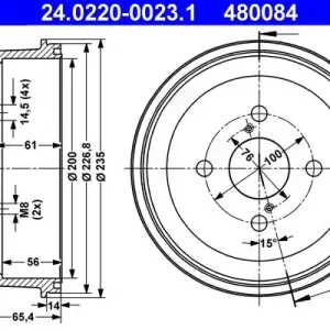 Bęben hamulcowy ATE 24.0220-0023.1 Hit cenowy