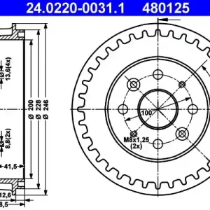 Bęben hamulcowy ATE 24.0220-0031.1 Super okazja