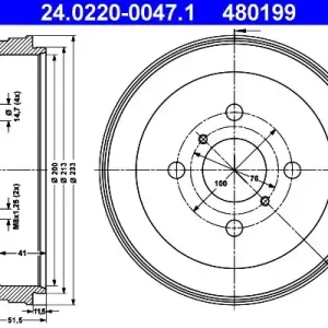 Bęben hamulcowy ATE 24.0220-0047.1 Niska cena