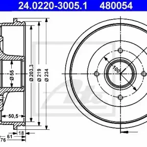 Zamów teraz Bęben hamulcowy ATE 24.0220-3005.1