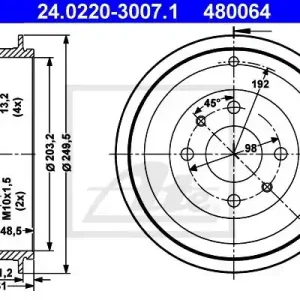 Bęben hamulcowy ATE 24.0220-3007.1 Kup online