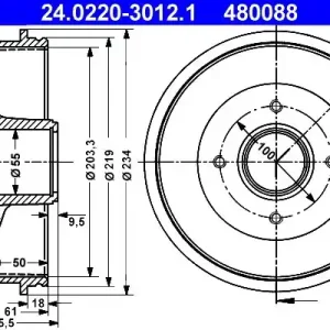 Bęben hamulcowy ATE 24.0220-3012.1 Nie przegap