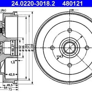 Bęben hamulcowy ATE 24.0220-3018.2 Bezpieczne zakupy