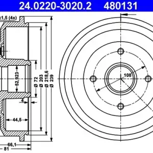 Bęben hamulcowy ATE 24.0220-3020.2 Hit sprzedaży