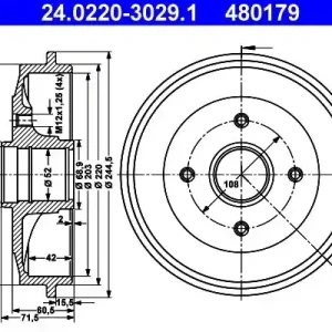 Bęben hamulcowy ATE 24.0220-3029.1 Wyjątkowa oferta
