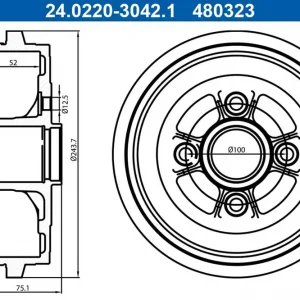 Bęben hamulcowy ATE 24.0220-3042.1 Obniżka ceny