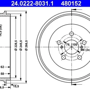 Bęben hamulcowy ATE 24.0222-8031.1 Taniej