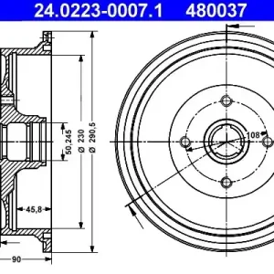 Bęben hamulcowy ATE 24.0223-0007.1 Oferta czasowa