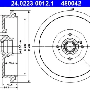Bęben hamulcowy ATE 24.0223-0012.1 Nowość