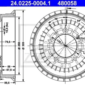 Bęben hamulcowy ATE 24.0225-0004.1 Popularny