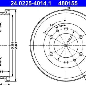 Bęben hamulcowy ATE 24.0225-4014.1 Taniej
