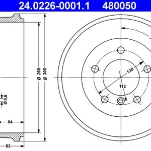 Bęben hamulcowy ATE 24.0226-0001.1 Wybór klientów