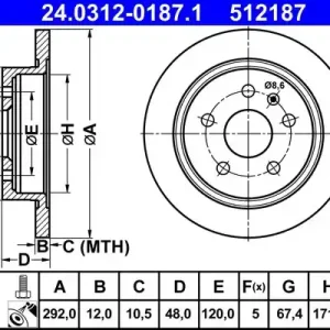 Bezpieczne zakupy Tarcza hamulcowa ATE 24.0312-0187.1