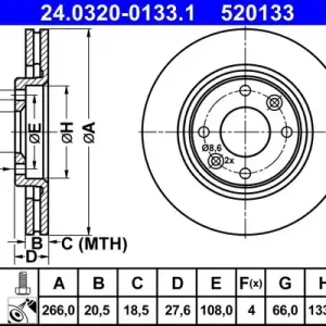 Bezpieczne zakupy Tarcza hamulcowa ATE 24.0320-0133.1