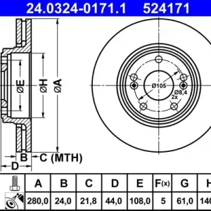 Bezpieczne zakupy Tarcza hamulcowa ATE 24.0324-0171.1