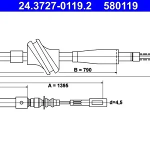 Cięgło, hamulec postojowy ATE 24.3727-0119.2 Zniżka