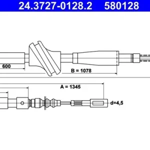 Cięgło, hamulec postojowy ATE 24.3727-0128.2 Dostępne od ręki