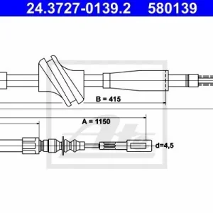 Cięgło, hamulec postojowy ATE 24.3727-0139.2 Nie przegap