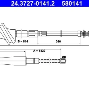 Cięgło, hamulec postojowy ATE 24.3727-0141.2 Zamów teraz