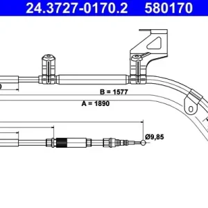 Cięgło, hamulec postojowy ATE 24.3727-0170.2 Szybka wysyłka