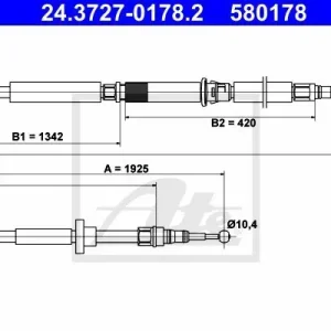 Zamów teraz Cięgło, hamulec postojowy ATE 24.3727-0178.2