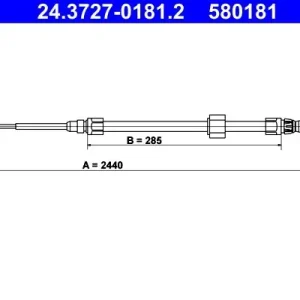 Cięgło, hamulec postojowy ATE 24.3727-0181.2 Darmowa dostawa