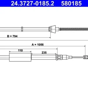 Cięgło, hamulec postojowy ATE 24.3727-0185.2 Darmowa dostawa